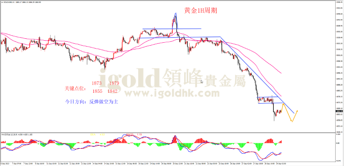 2023年9月29日黄金走势图