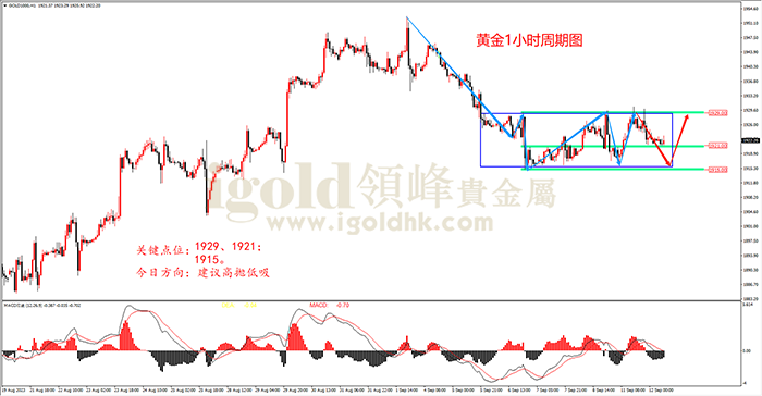 2023年9月12日黄金走势图