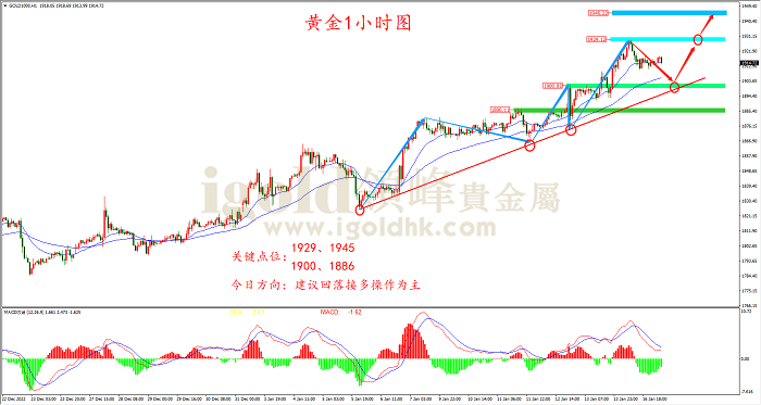 2023年1月17日黄金走势图