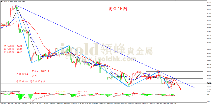 2023年2月24日黄金走势图