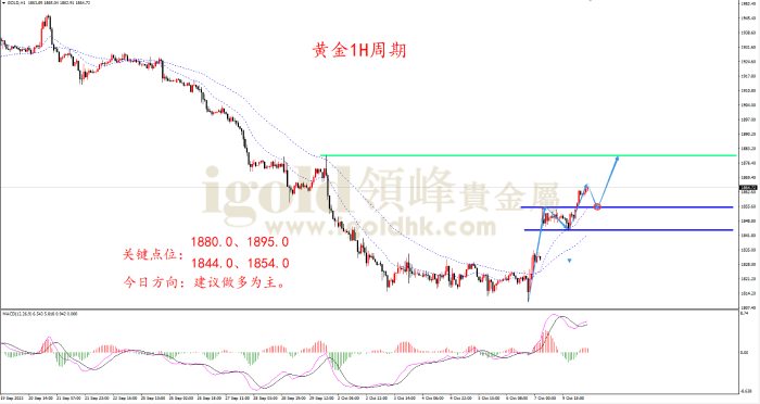 2023年10月10日黄金走势图