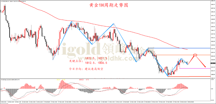 2023年2月28日黄金走势图