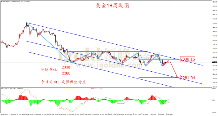 2024年6月5日黄金走势图